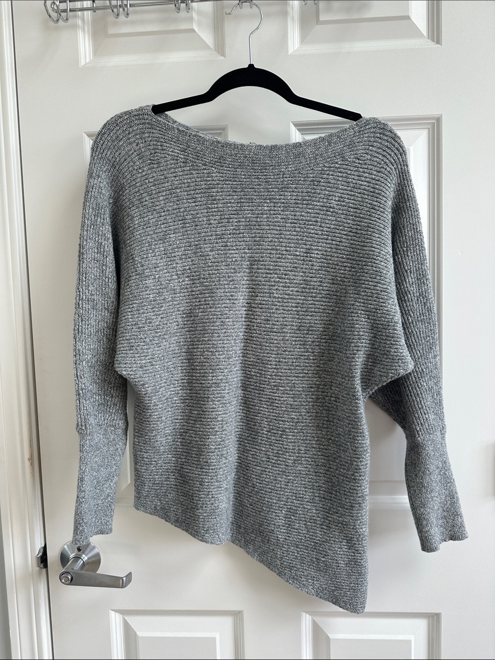 Express Ribbed Boatneck Sweater - Gray